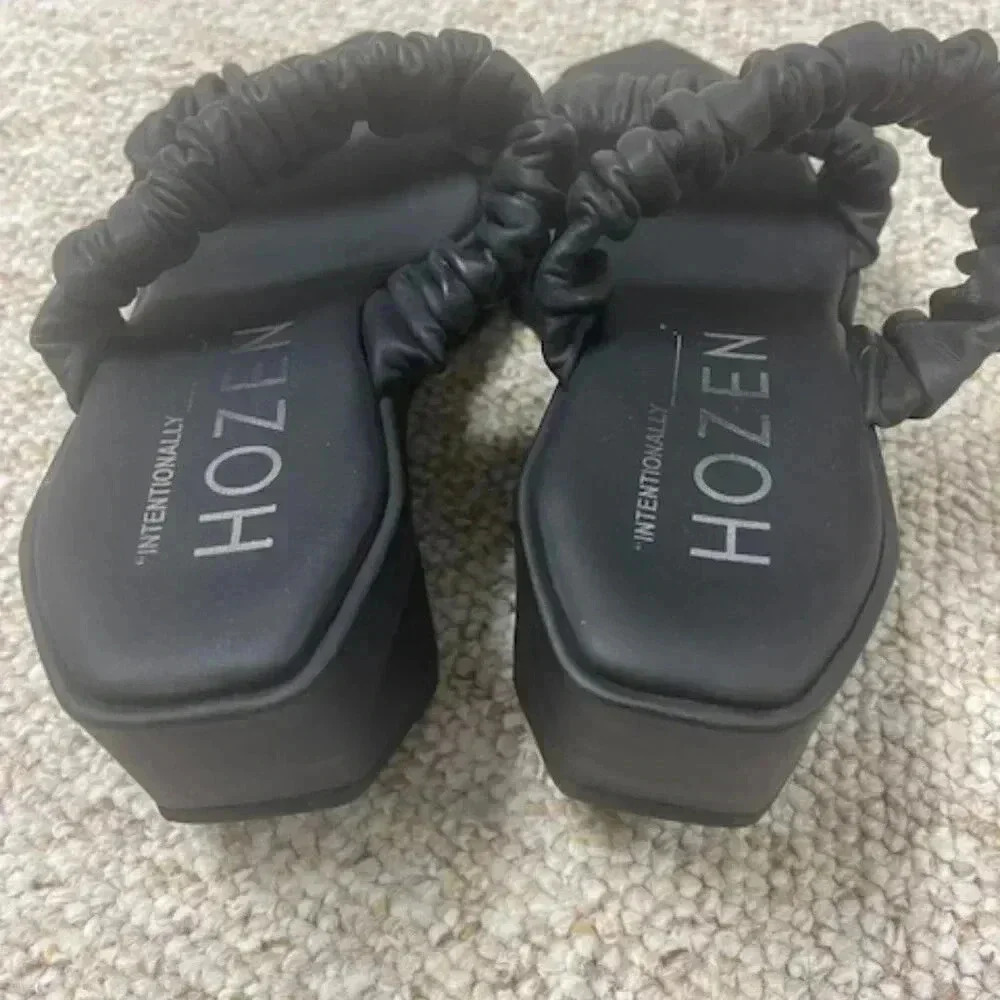 Phorna Scrunchie Flatform Black Intentionally Hozen Womens Size 8 - Picture 2 of 7